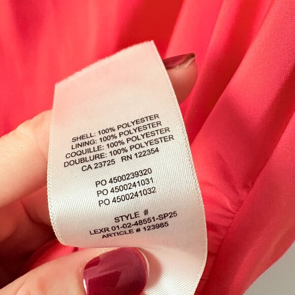 Aritzia Babaton Manuscript Satin Blouse Cowlneck Top Red Size Large - Picture 5 of 5